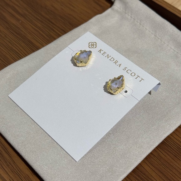 NEW Kendra Scott Framed Gold Tessa Stud Earrings - Picture 1 of 6